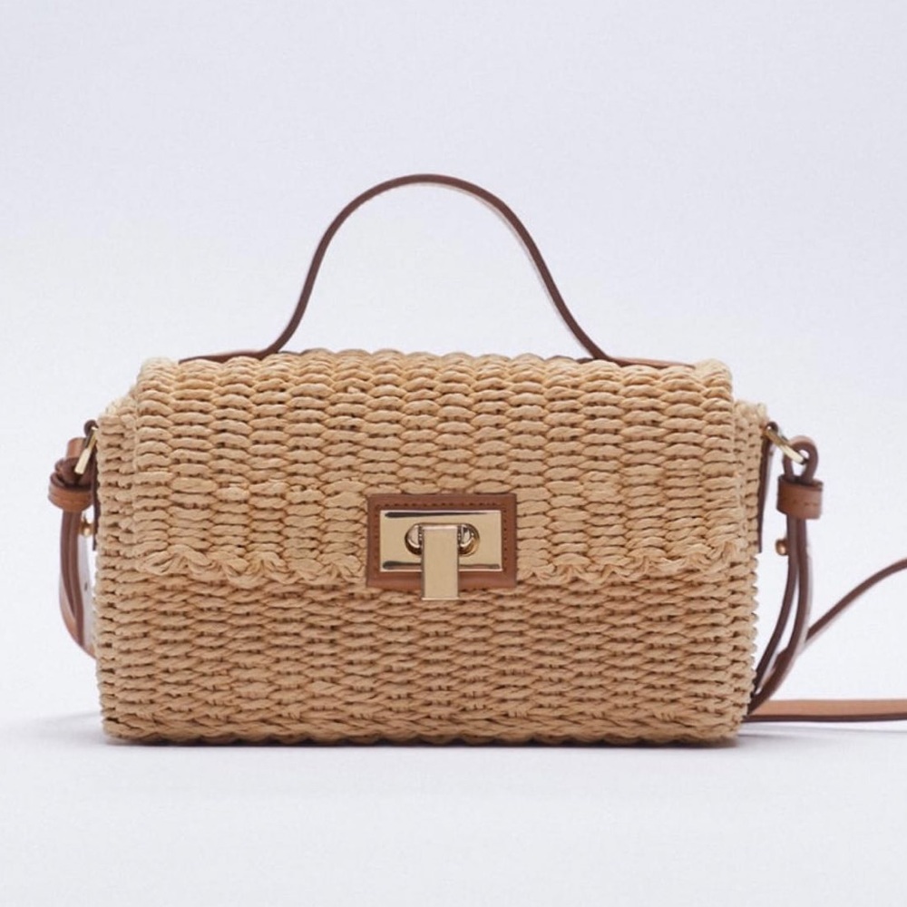 NEW Zara straw crossbody